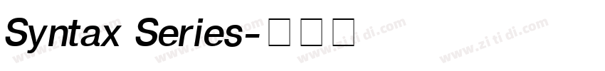 Syntax Series字体转换